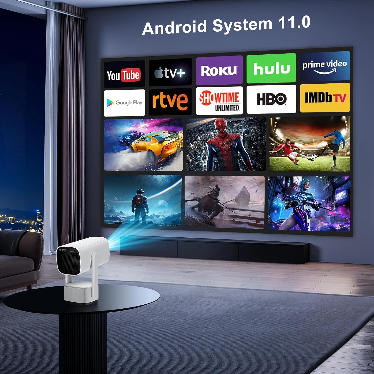 Outdoor Mini Projector R1 with Battery.